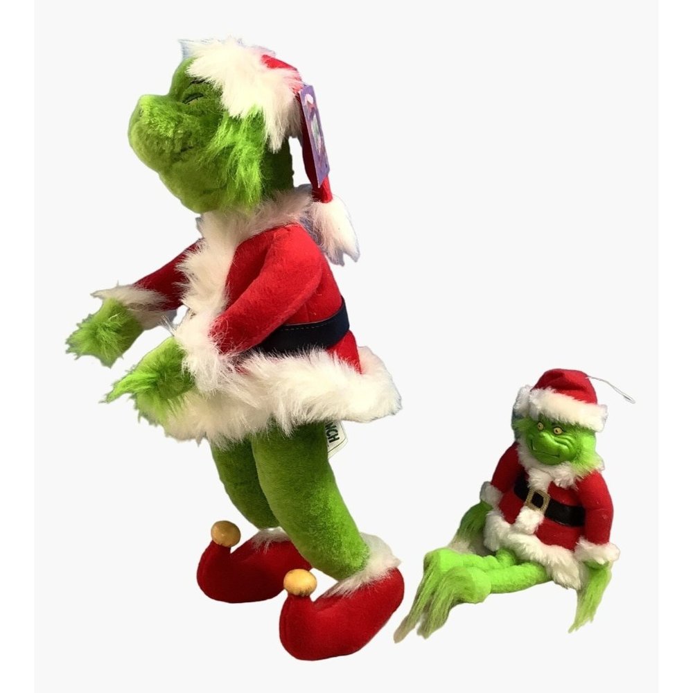 2 The Grinch Dr. Seuss 16" Bendable Stuffed Animal & Hard Face 11" Plush - Picture 3 of 10